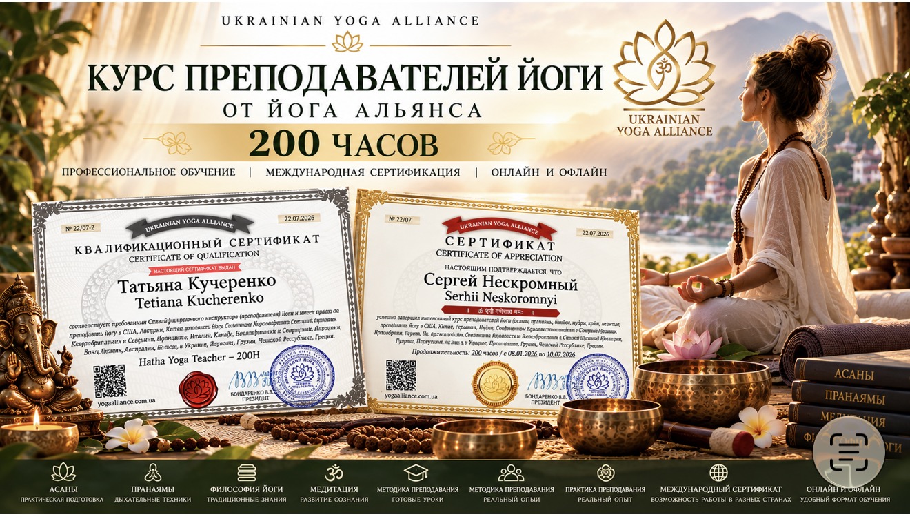 Курсы преподавателей и инструкторов йоги Yoga Alliance — обучение 200 часов, сертификат международного образца и профессия инструктора йоги